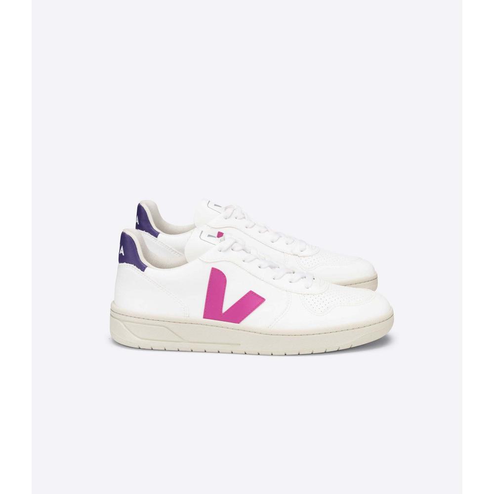 White/Purple Women\'s Veja V-10 CWL Sneakers | AU 655ILH